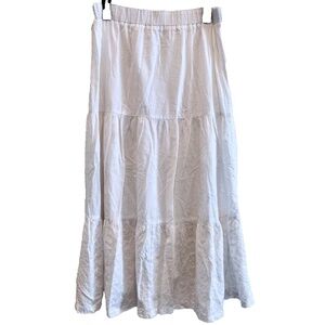 Liz Claiborne New York Women's White Tiered Eyelet Maxi Skirt Size S